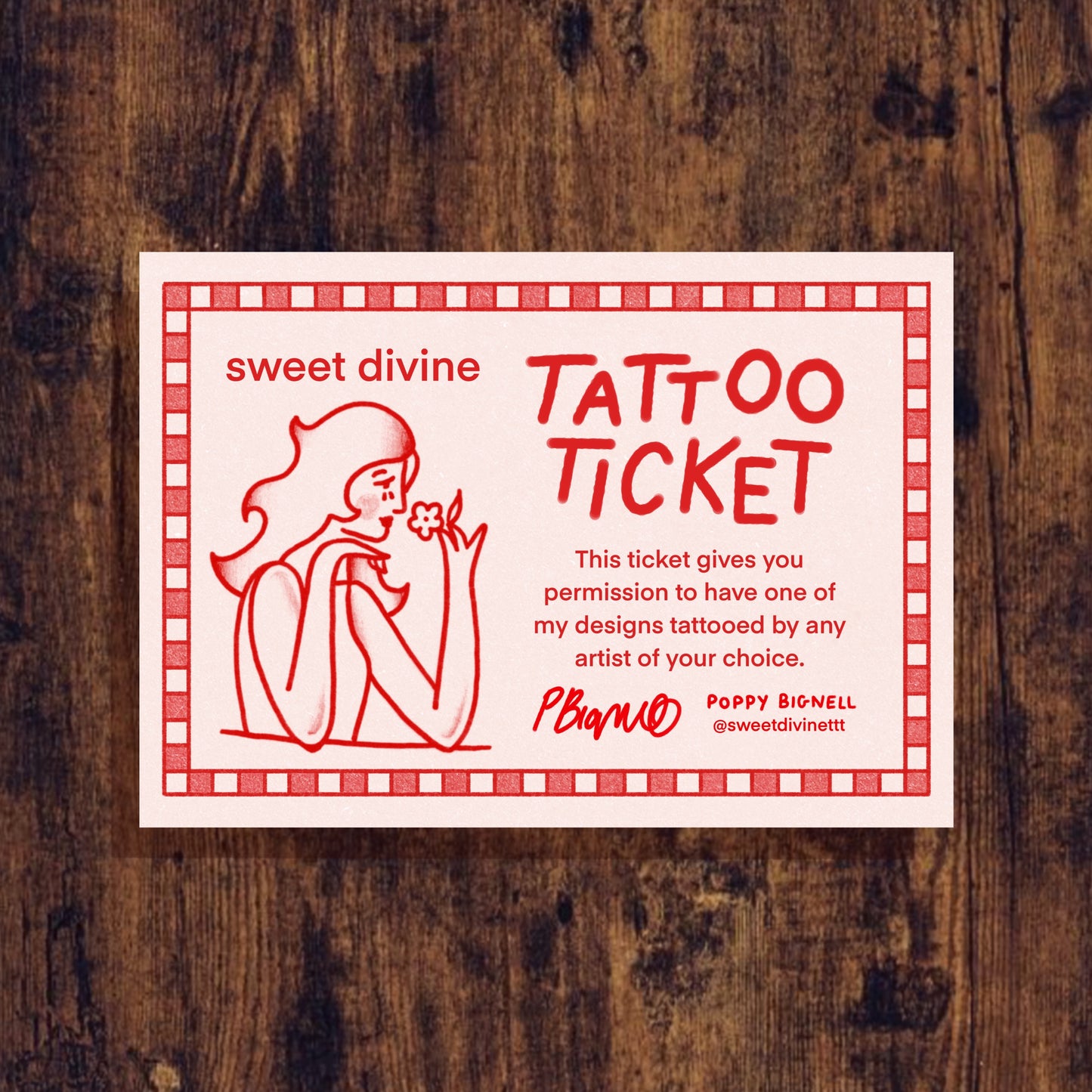 TATTOO TICKET (please read description)